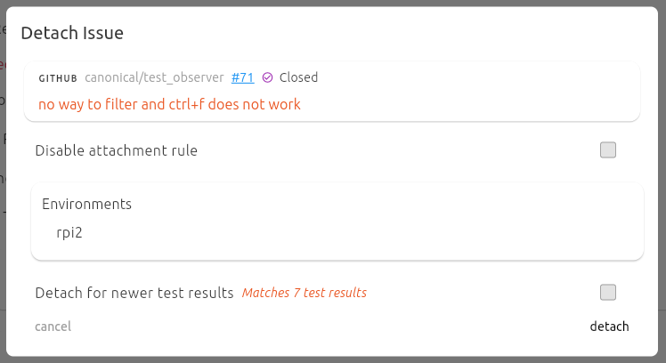 Screenshot showing disabling an attachment rule